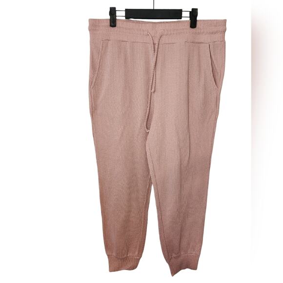 BCBGeneration Waffle Knitt Pink Jogger Leisure Pants - Picture 2 of 7